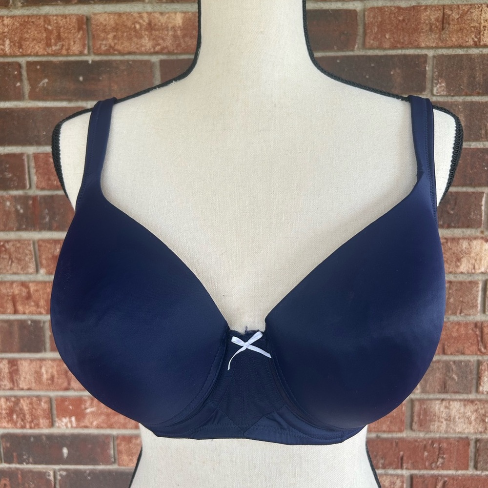 Cacique Lightly Lined Balconette Navy Blue Bra